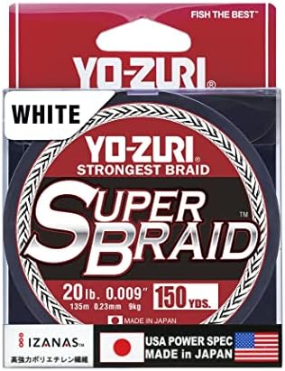 Yo-Zuri YZ-SB- £ 20-WH-150YD: Супер-Оплетена Бяло £ 20 150Yd, Бял