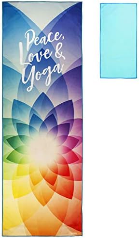 Нескользящее кърпа за йога VAAVEi, Кърпа за ръце, колекция от чанти; Ъглови джобове, Размер подложка за йога, идеален за йога, гореща