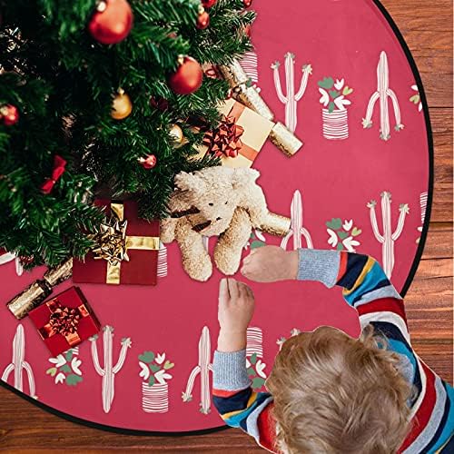 visesunny Сладък Коледен Кактус с Флорални гърнето Подложка за Коледно килимче за Влакчета за Дърво Протектор Пол Впитывающий Подложка