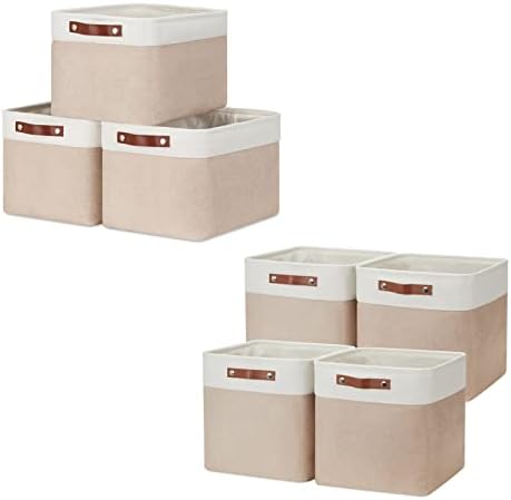 Сгъваема кошница за кабели DULLEMELO 3 Средни кошница с 15 x11x9,5 + 4 Кошници за кубчета 13 x13x13 (бяло и каки)