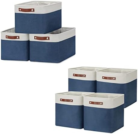 Сгъваема кошница за кабели DULLEMELO 3 Средни кошница с 15 x11x9,5 + 4 Кошници за кубчета 13 x13x13 (бяло и синьо)