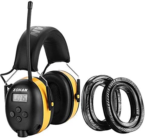 Слушалки ZOHAN EM042 AM/FM-радио с дигитален дисплей, Защита ушите за рязане и Гелевыми Амбушюрами EP02 за защита на слуха 3M WorkTunes