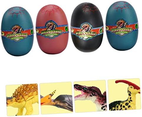Toyvian 4 бр. Яйца от Динозавър Пъзели за Деца Забавни Играчки Детски Образователни Играчки Squiz Играчки Пълнители Детски Чанти