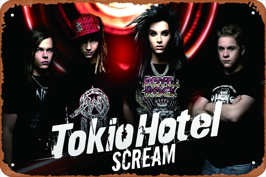 Музикална група Tokio Hotel От Германия - Tokio Hotel Албум Scream Плакат Метална Табела Лидице Метална Ретро Стенен Декор за Дома,