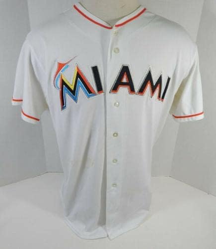 Маями Марлинз Анди Баркетт #27 Използван в играта Бяла риза DP13789 - Използваните в играта тениски MLB