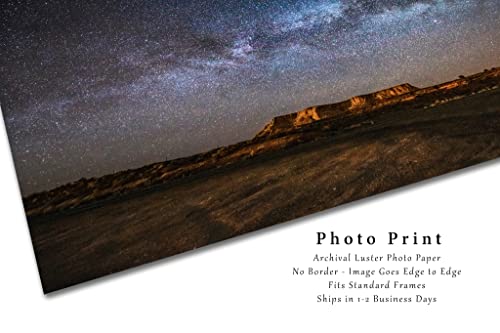 Снимка на нощното небе, Принт (без рамка), Изображение на Млечния Път над Меса в пустинята на Аризона, Стенно изкуство в юго-Западния