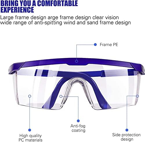 Защитни Очила, 5 Опаковки, Защитни очила, Защитни очила с универсална засаждане и ясен преглед, удароустойчив лещи от поликарбонат
