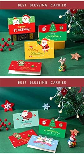 Коледна Картичка NC Дядо Коледа Благославя Картичка с Послание в Зелен Цвят