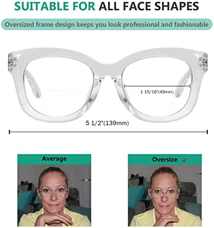 Eyekepper 4 Опаковки Бифокальных Очила За четене В Големи Рамки, Женски Бифокални Очила за четене в Големи размери + 2,50