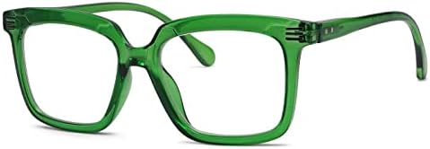Квадратни очила за четене Eyekepper за жени в голям рамки за четене - зелен +1,50