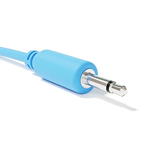 ExcelValley - 5 комплекта - Мономодульные кабели - Синтезатор Eurorack 3,5 мм 1/8 TS [Синьо | 10 см - 4 инча]