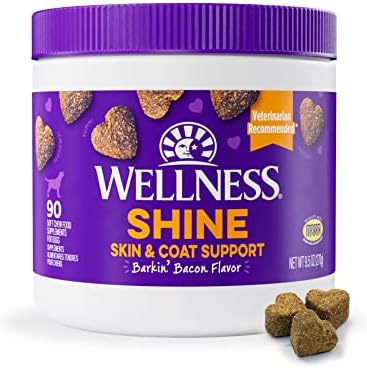 Wellness Пълен набор от добавки Health +: Натурален Суха храна за кучета с пилешко и овесени ядки, 5-фунтовый пакет меки дъвчащи добавки за кучета с кожа и коса, с вкус лающег