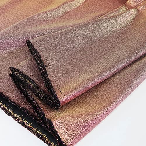 Переливающаяся плат цвят розово злато, метална нишка, с променящ се цвят, за шивашки костюмного рокли (златисто-розово смесване)