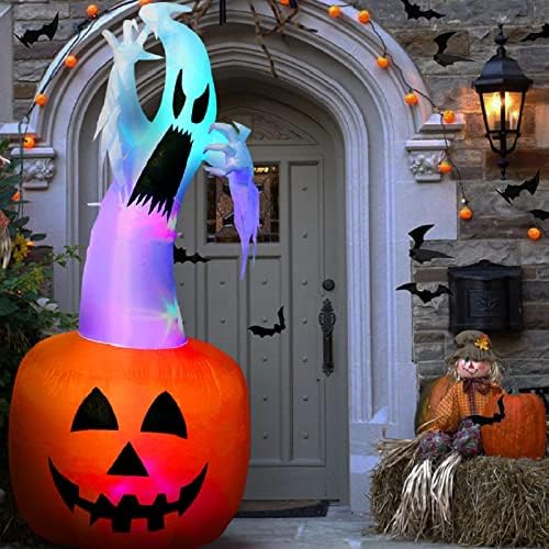 OurWarm 6 фута Хелоуин Надуваем Взриви Призрак на Тиква с Промяна на цвета на Led Надуваеми Украса за Хелоуин на Открито