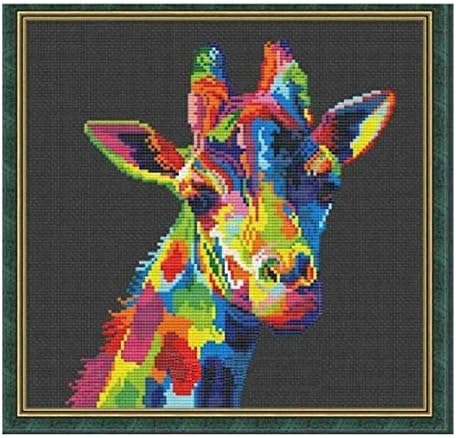 Цветна Серия от Цветни Жираф в Тъмни Комплекти за Бродерия на кръстат бод,29 * 32 см Комплекти За Бродерия на кръстат бод От Египетски