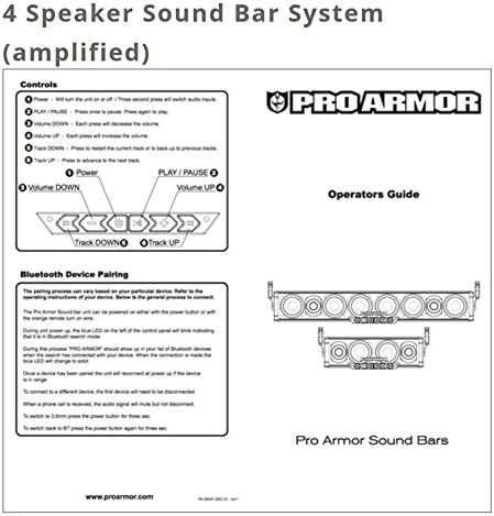 Pro Armor-AU51040 Система звукова панел, Bluetooth 4 Високоговорителя, Черен