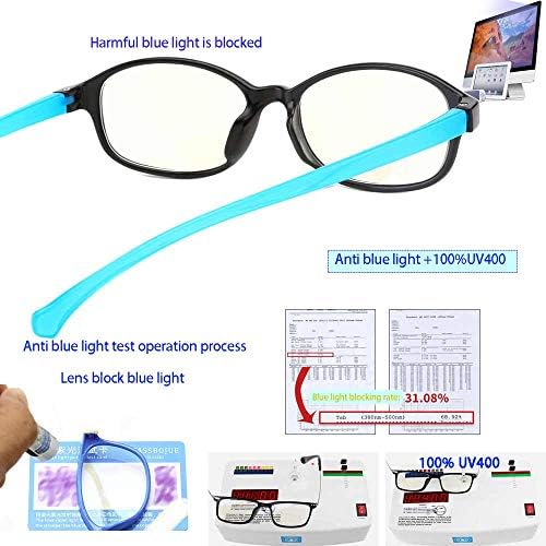 Детски слънчеви очила с защита от синя светлина FaerieKing, за четене на компютър/игри/телевизор/ телефон, Очила за момичета и момчета,