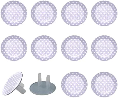Капачки за контакти (24 опаковки) Защитни капачки за Электрозащиты, Капачки за ключове за дома - Модел в бяло грах на сиреневом