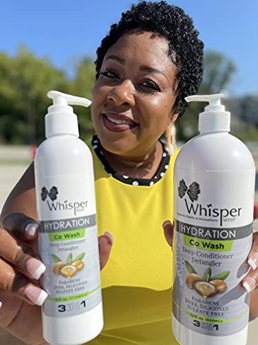 Whisper Whip-Незаличими хидратиращ крем за споделяне на измиване и средство за разнищване на косъма, както и дълбоко климатик без