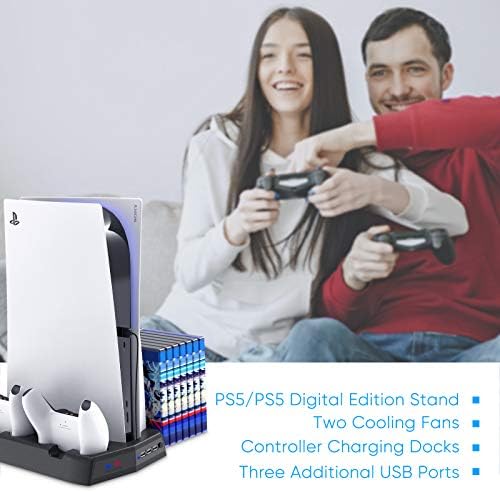 Охлаждащ вентилатор FASTSNAIL за зарядно устройство Playstation5 за контролер PS5, зарядно устройство ще захранване на зарядно устройство за контролер Playstation5 Pro за Dualsense с led и?