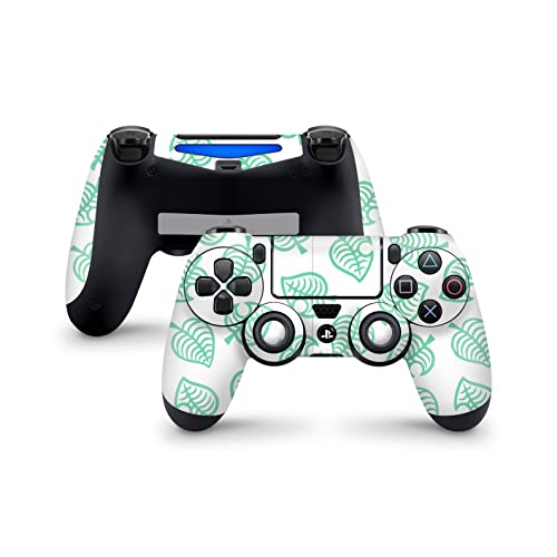 Кожата контролер ZOOMHITSKINS PS4, съвместима с контролер Playstation 4, Пастельная обвивка с красиви листа мятно-зелени на цвят