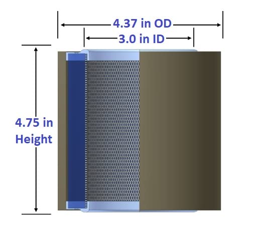 Въздушен филтър за подмяна на въздух въздушен компресор, 4-3/ 8 OD X 3ID X 4-3 / 4 H, на хартиен и от полиестер, замества много