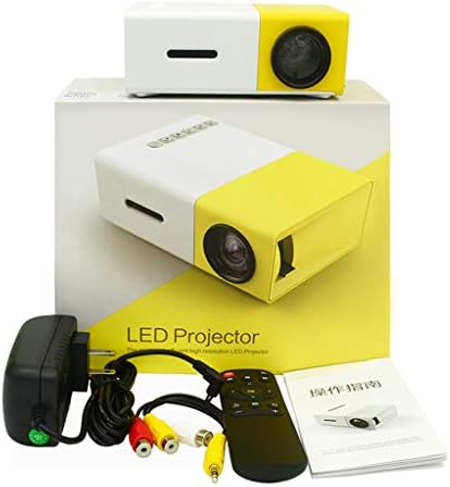 1080P за Вечерни led Кино за помещения Домашен Проектор Theate Мини-Проектор, Преносим Проектор, Екран за Проектор Разход (Жълт,
