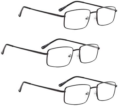 LUR 3 Опаковки на метални очила за четене + 7 опаковки очила за четене без рамки (общо 10 двойки ридеров + 1,25)