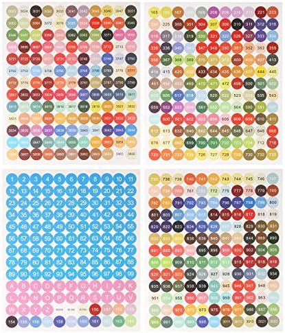 Етикети с Цветни стаи на 8 Листове, Етикети за Диамант живопис с Номера от DMC 447 Етикети с Цветни Стаи за Кутии За Съхранение на Диамант Живопис