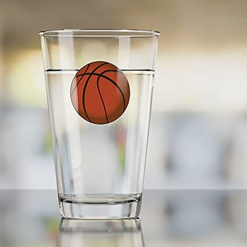 Баскетболна топка 16 унции, Пинтовый стъкло, Закалено Стъкло, Печатен дизайн и Идеален подарък фанату | идеално за студени напитки,