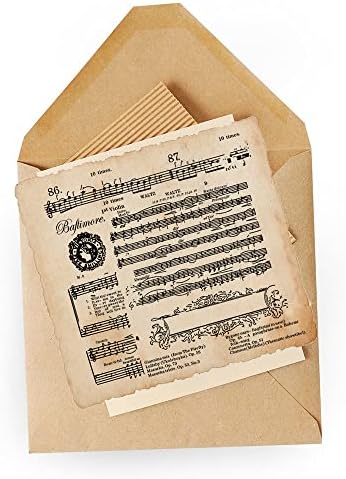 ALIBBON Музикални Ноти Фонови Прозрачни Печати за направата на картички, Мелодични Печати за diy и декорация на фото Албуми, Песни