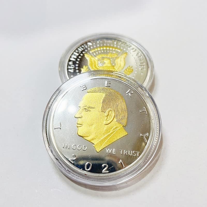 Възпоменателна монета на Президента на САЩ Байдън Златен цвят 2021 година Challenge Монети Златни монети с Колекционерска стойност