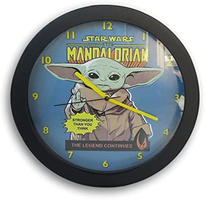 Летен Декор Аналогов Стенен часовник Mandalorian Baby Grogu Диаметър 9,5 инча (Детски)