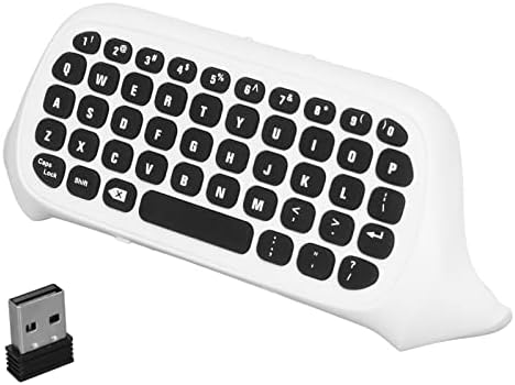Клавиатура игрален контролер Pomya, за геймпада Xbox Series X Series S One One S, Безжична клавиатура Chatpad 2,4 Ghz, с вход за аудио и слушалки с 3,5 мм (бял)