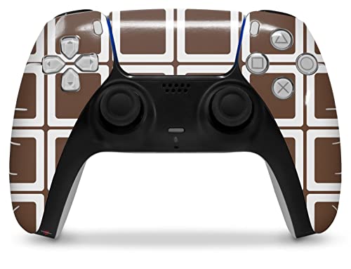 Обвивка за кожата WraptorSkinz, съвместима с контролер на Sony PS5 DualSense, квадратен шоколадово-кафяв цвят (контролер В комплекта не са включени)