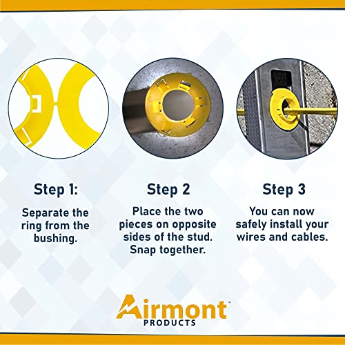 (25 опаковки) Пластмасови втулки Airmont Products AP-12033 за метални шипове жълт цвят с отвор 1,3 инча, устойчиви на корозия, предпазва