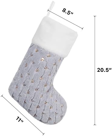 JEKOSEN Коледни Чорапи Комплект от 8 20,5Големи Коледни Чорапи Velvet Луксозен Класически Окачен Украшение Украса за Семейна Празничния