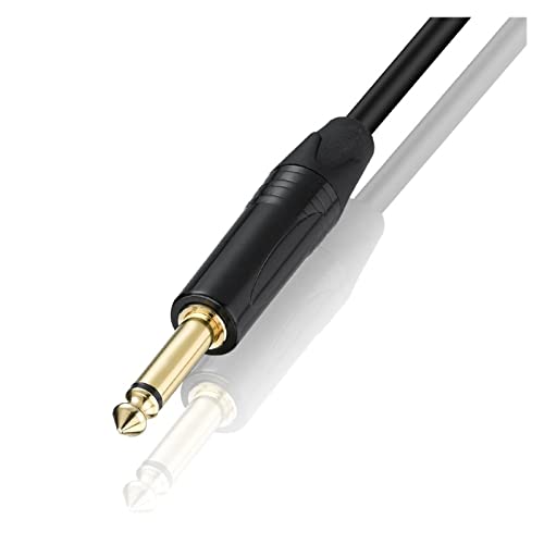 1/4 Жак 6,5 мм за микрофонного кабел с конектор XLR Фолио + 1,8 м Сплетен от 3 m, 5 m и 10 m (Цвят: черен кабел, размер: 5 м)