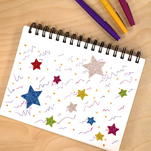Етикети от блестяща пяна READY 2 LEARN - Многоцветни звезди - Опаковка от 168 парчета - Самозалепващи се етикети за деца - Етикети