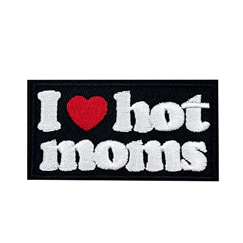 I Love Hot Moms Бродирана Ютия На Нашивке за Байкерского Жилетка, Мем-Пластир с Морален Дух