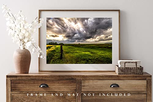 Снимка на Great plains, Принт (без рамка), Изображение на Златната слънчева светлина, Пробивающегося През буреносните облаци на прерията, Небраска, Средния Запад, Стенно ?