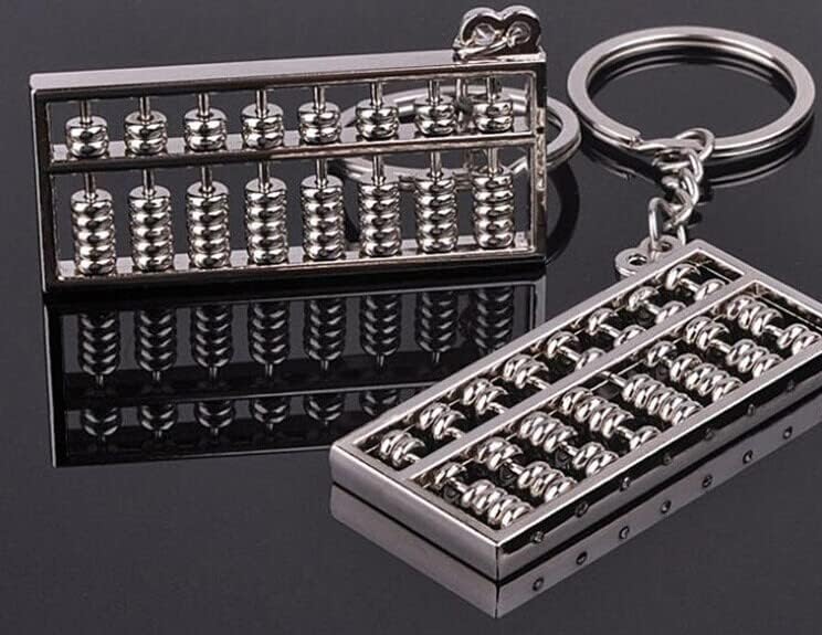 QianKao 8档算盘钥匙扣挂件 创意钥匙链 算盘挂件 定制商务礼品(直径6CM 厚度5mm)