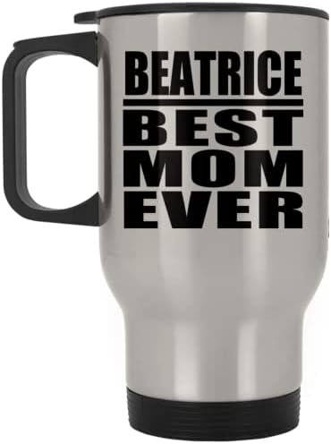 Дизайнсифи Беатрис най-Добрата Майка На света, Сребърен Пътна Чаша 14 грама, на Изолиран Чаша от Неръждаема Стомана, Подаръци за