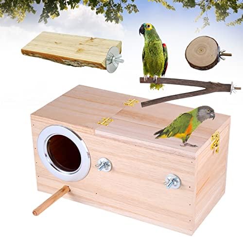 Кутия за отглеждане на птици Joyeee, с Дървени Играчки-Насестами за птици, Играчки-Вилици, Неразлучники Ръчно изработени, Птичи