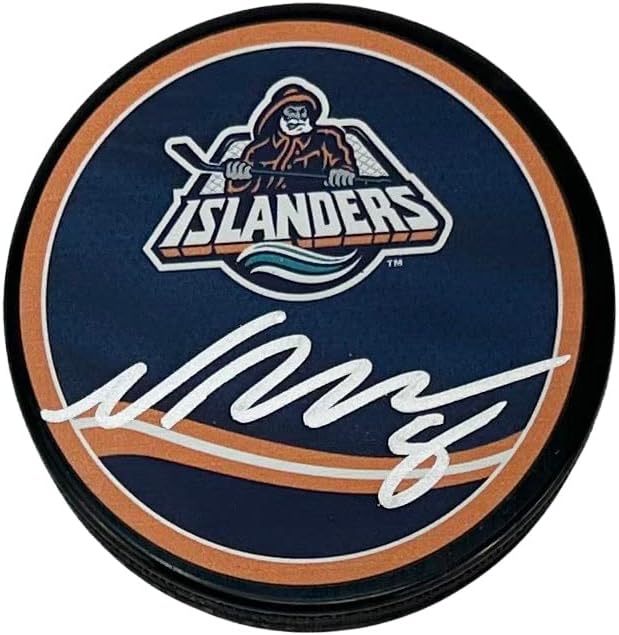 Ной Добсън подписа шайбата автограф NHL New York Islanders JSA COA