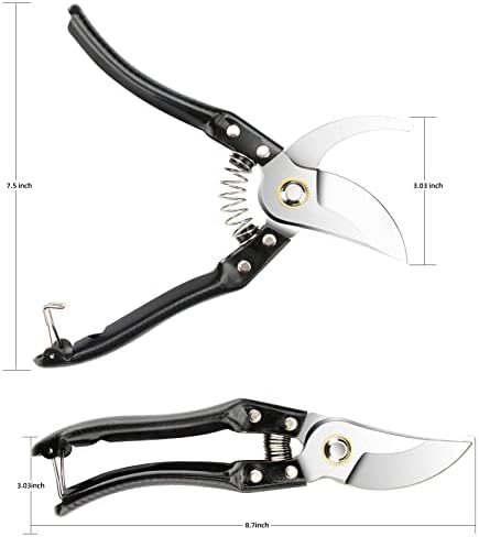 Винарите, HEMOPLT 8 Професионални Градинарски Ножици Sharp Bypass, Градинарски Ножици от Премиум-клас, Ножици от Неръждаема Стомана,
