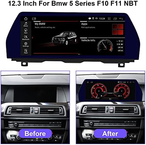 Android 12 Аудио Стерео Автомобилен GPS Навигатор за BMW 5 серия F10 F11 със системата iDrive 12,3-инчов Blu-ray Сензорен екран