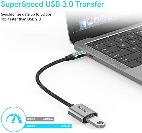 Адаптер Tek Styz USB-C USB 3.0 е обратно Съвместим с вашия конвертером Xiaomi Poco X4 NFC OTG Type-C/PD USB 3.0 за мъже и жени.