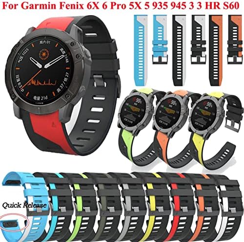 PURYN 22-26 мм Цветни Каишки за часовници Quickfit За Garmin Fenix 7 7X6 6X5X5 Plus 3 3HR 935 945 S60 Силиконови Гривни За часовници