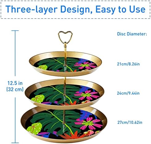 Цветя модел с три нива на тортата поставка чиния с плодове за десерти торти масата, бонбони, плодове щанд за сватба у дома партия